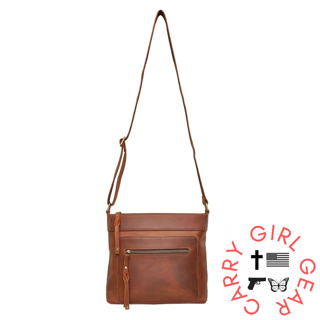 Concealed Carry Delaney Leather Crossbody By Lady Conceal Bags