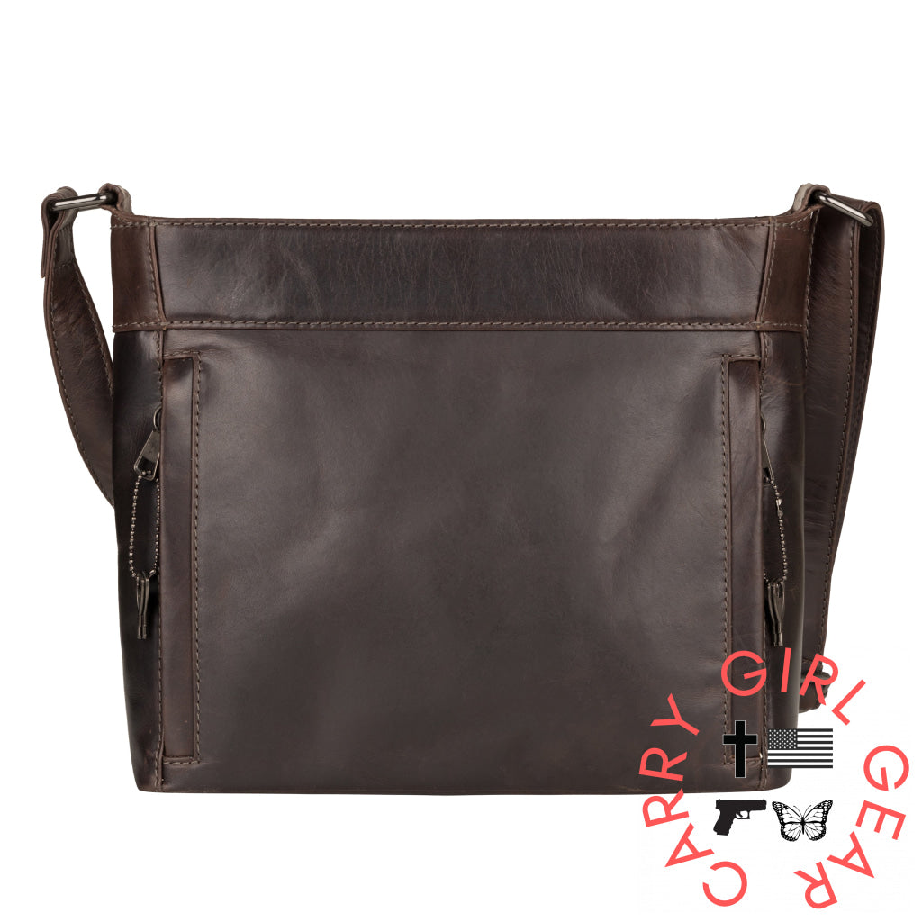 Concealed Carry Delaney Leather Crossbody By Lady Conceal Bags