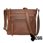 Concealed Carry Delaney Leather Crossbody By Lady Conceal Distressed Dark Brown Bags