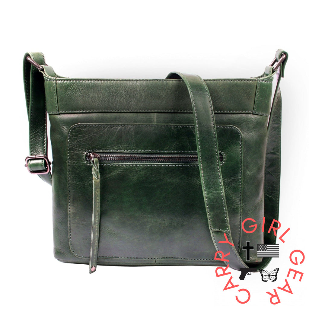 Concealed Carry Delaney Leather Crossbody By Lady Conceal Sea Green Bags