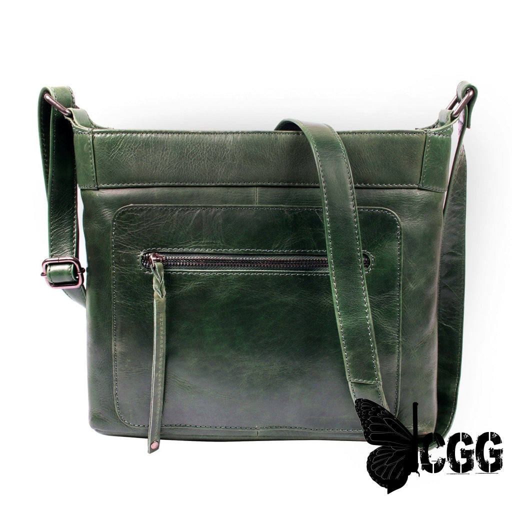 Concealed Carry Delaney Leather Crossbody By Lady Conceal Sea Green Bags