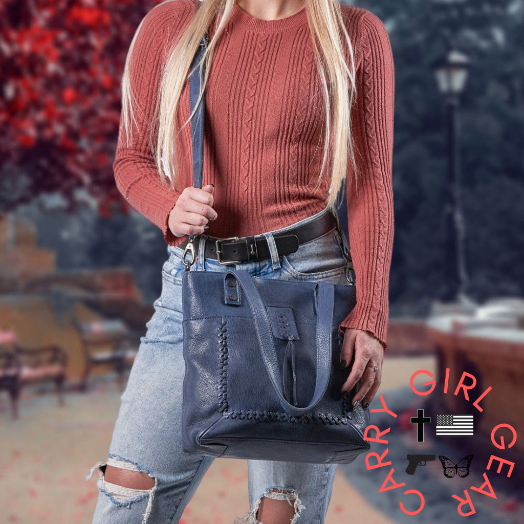 Concealed Carry Eden Leather Tote By Lady Conceal Totes