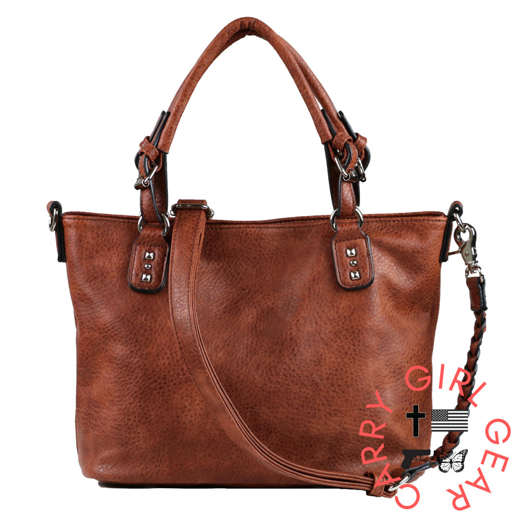 Concealed Carry Ella Satchel By Lady Conceal Mahogany Satchels