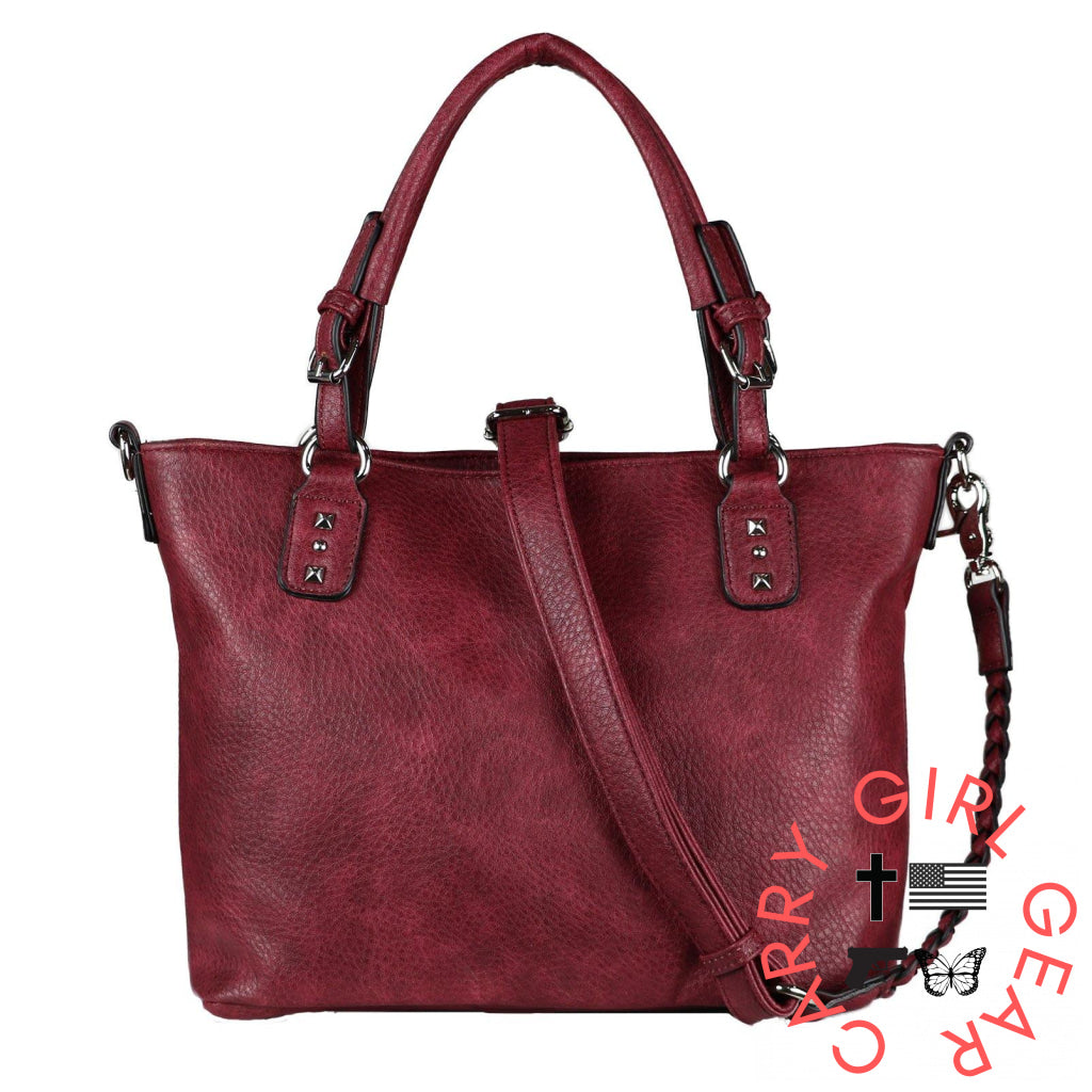 Concealed Carry Ella Satchel By Lady Conceal Burgundy Satchels