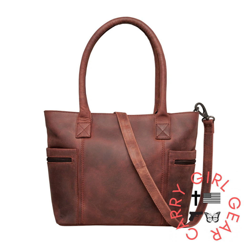 Concealed Carry Emerson Satchel By Lady Conceal Mahogany Satchels