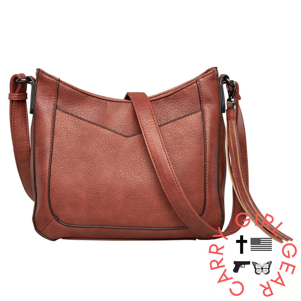 Concealed Carry Emery Crossbody With Rfid Slim Wallet By Lady Conceal Mahogany Bags