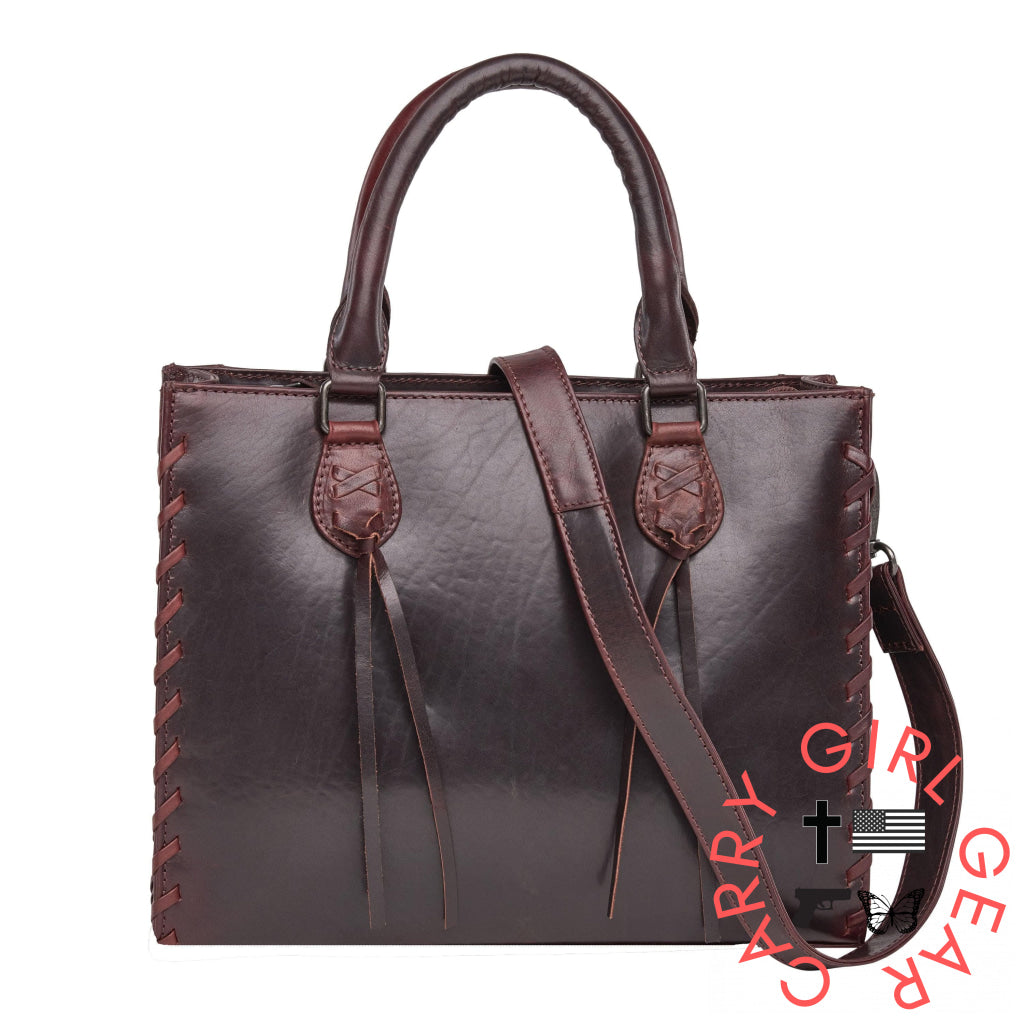 Concealed Carry Emma Leather Satchel By Lady Conceal Bordo Satchels
