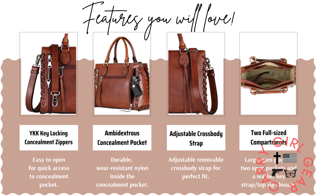 Concealed Carry Emma Leather Satchel By Lady Conceal Satchels