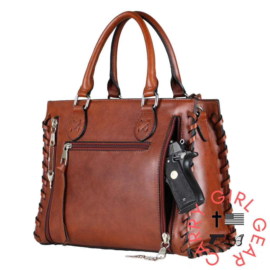 Concealed Carry Emma Leather Satchel By Lady Conceal Satchels