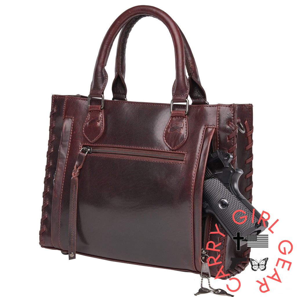 Concealed Carry Emma Leather Satchel By Lady Conceal Satchels