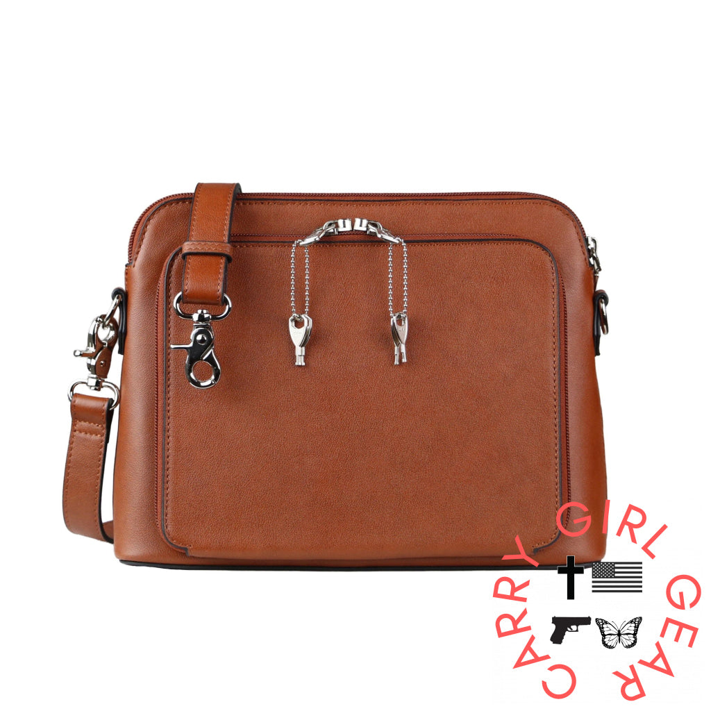 Concealed Carry Evelyn Leather Crossbody By Lady Conceal Bags