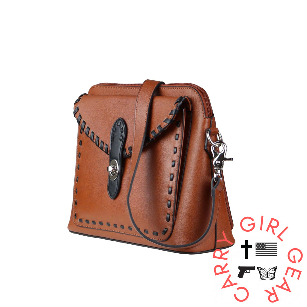 Concealed Carry Evelyn Leather Crossbody By Lady Conceal Bags