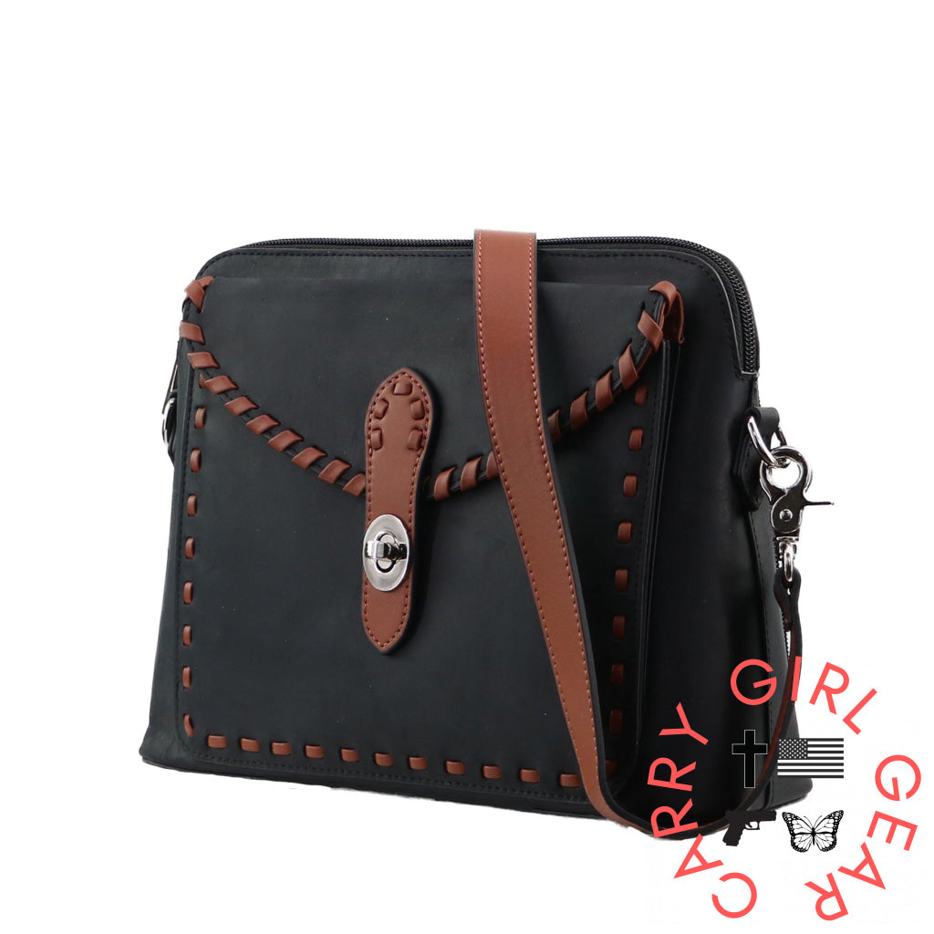 Concealed Carry Evelyn Leather Crossbody By Lady Conceal Bags