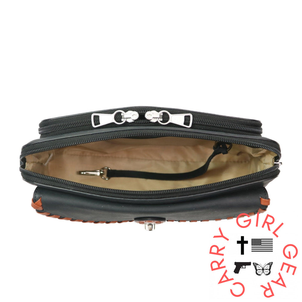 Concealed Carry Evelyn Leather Crossbody By Lady Conceal Bags