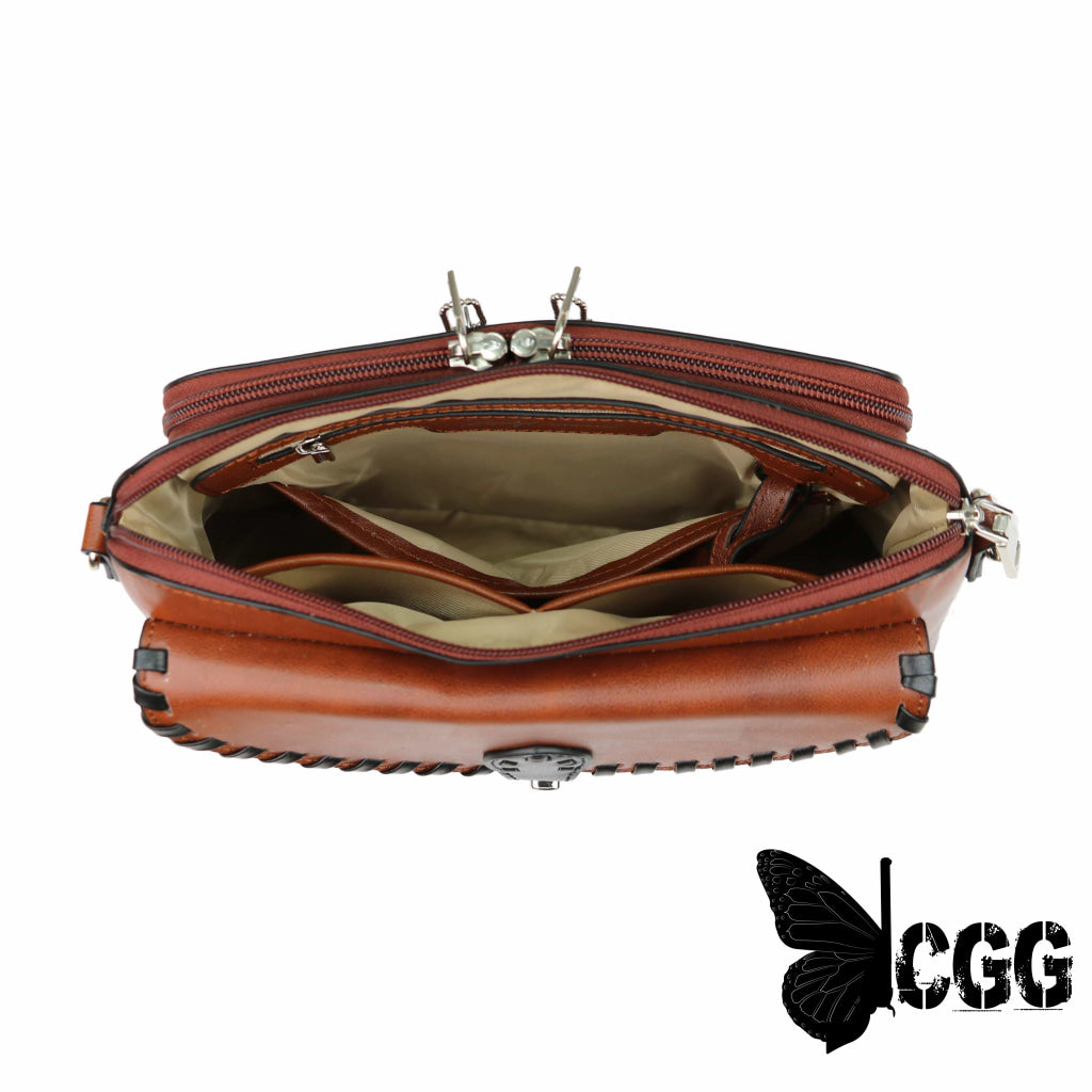 Concealed Carry Evelyn Leather Crossbody By Lady Conceal Bags