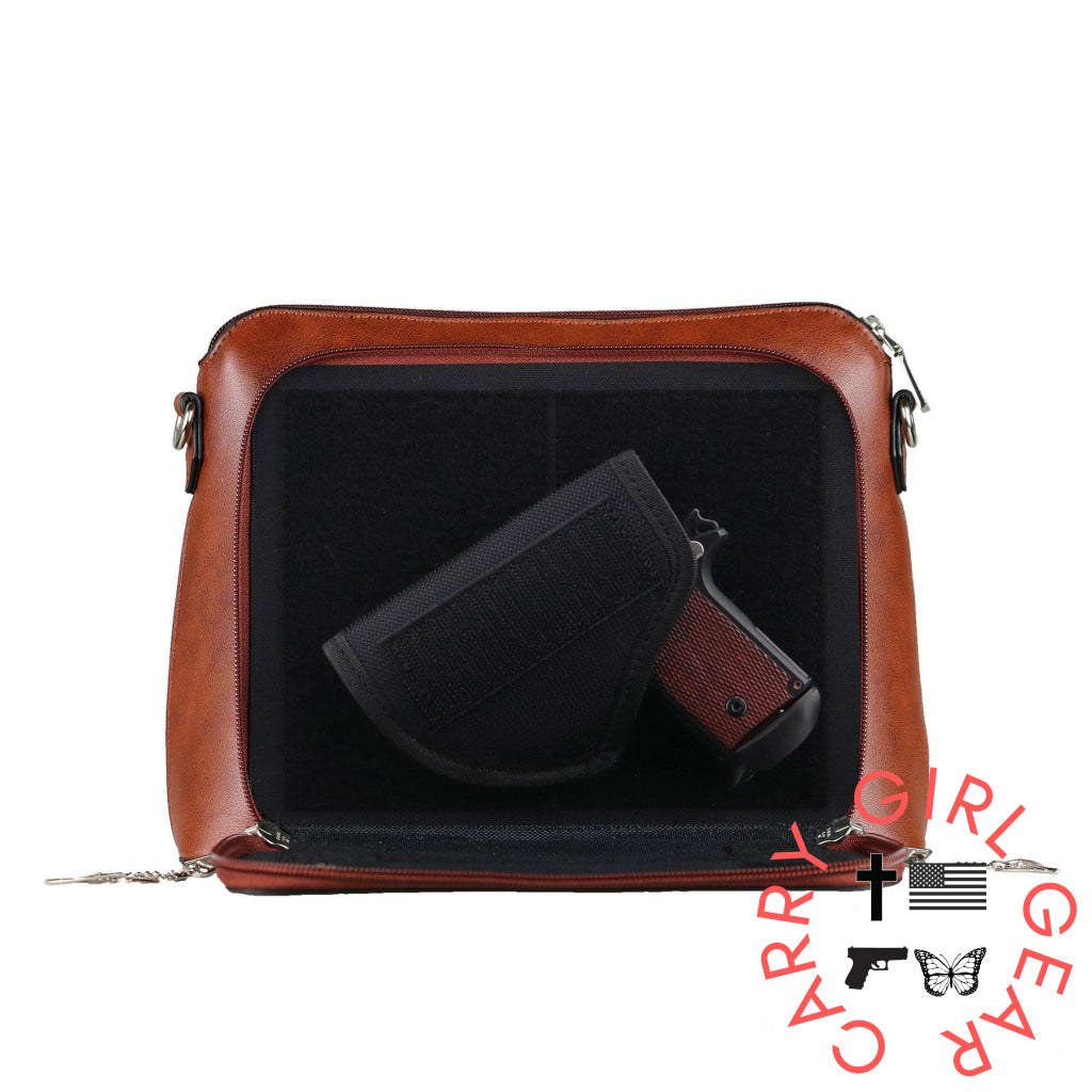 Concealed Carry Evelyn Leather Crossbody By Lady Conceal Bags