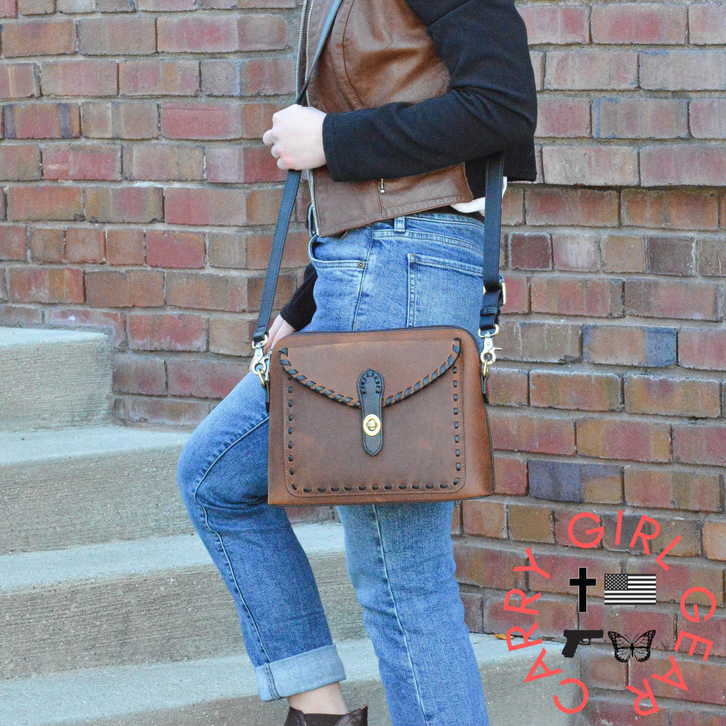Concealed Carry Evelyn Leather Crossbody By Lady Conceal Bags