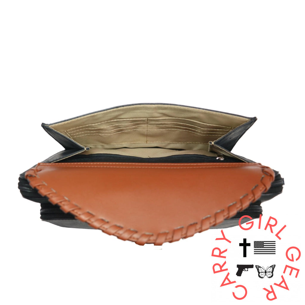 Concealed Carry Evelyn Leather Crossbody By Lady Conceal Bags