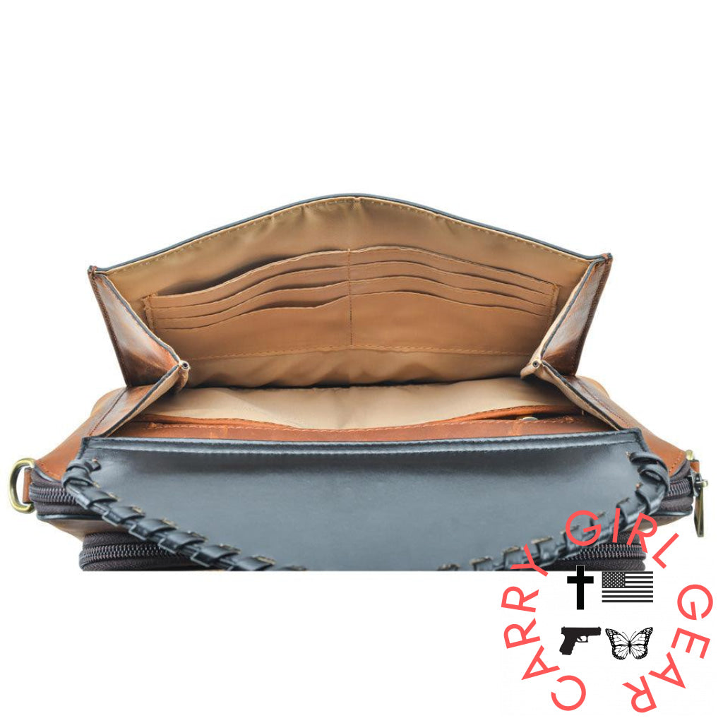 Concealed Carry Evelyn Leather Crossbody By Lady Conceal Bags