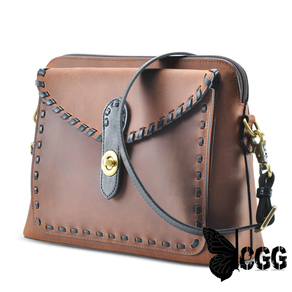 Concealed Carry Evelyn Leather Crossbody By Lady Conceal Bags