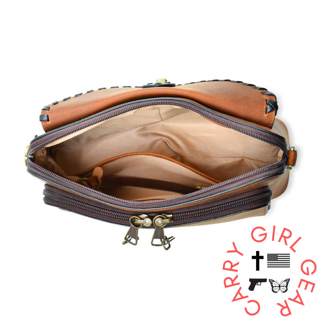 Concealed Carry Evelyn Leather Crossbody By Lady Conceal Bags