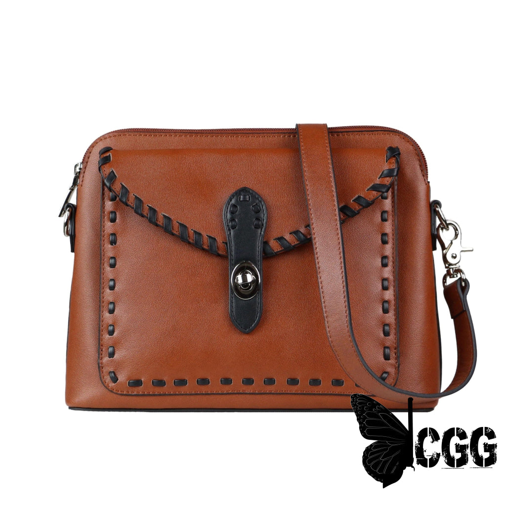 Concealed Carry Evelyn Leather Crossbody By Lady Conceal Mahogany Bags