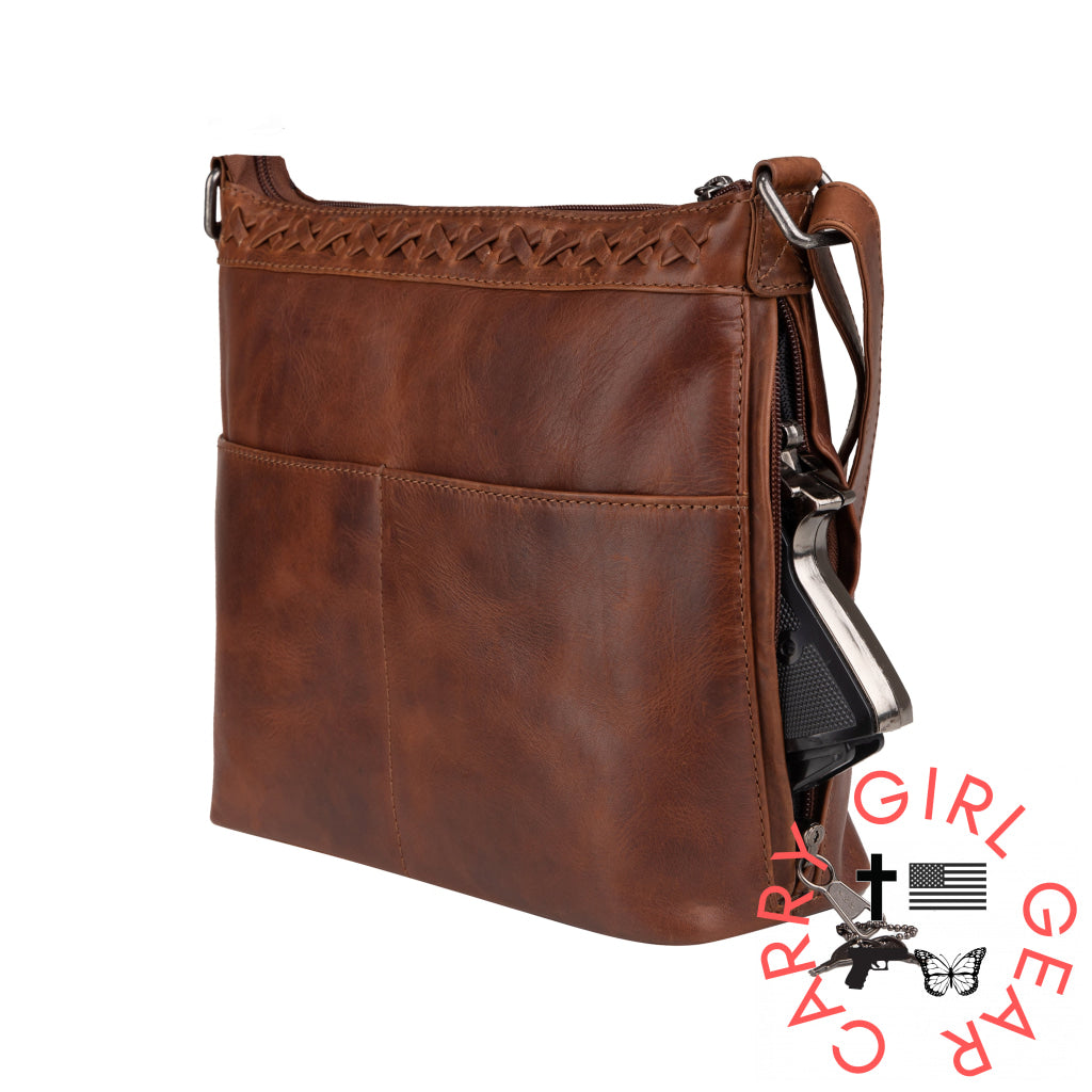 Concealed Carry Faith Leather Crossbody By Lady Conceal Bags
