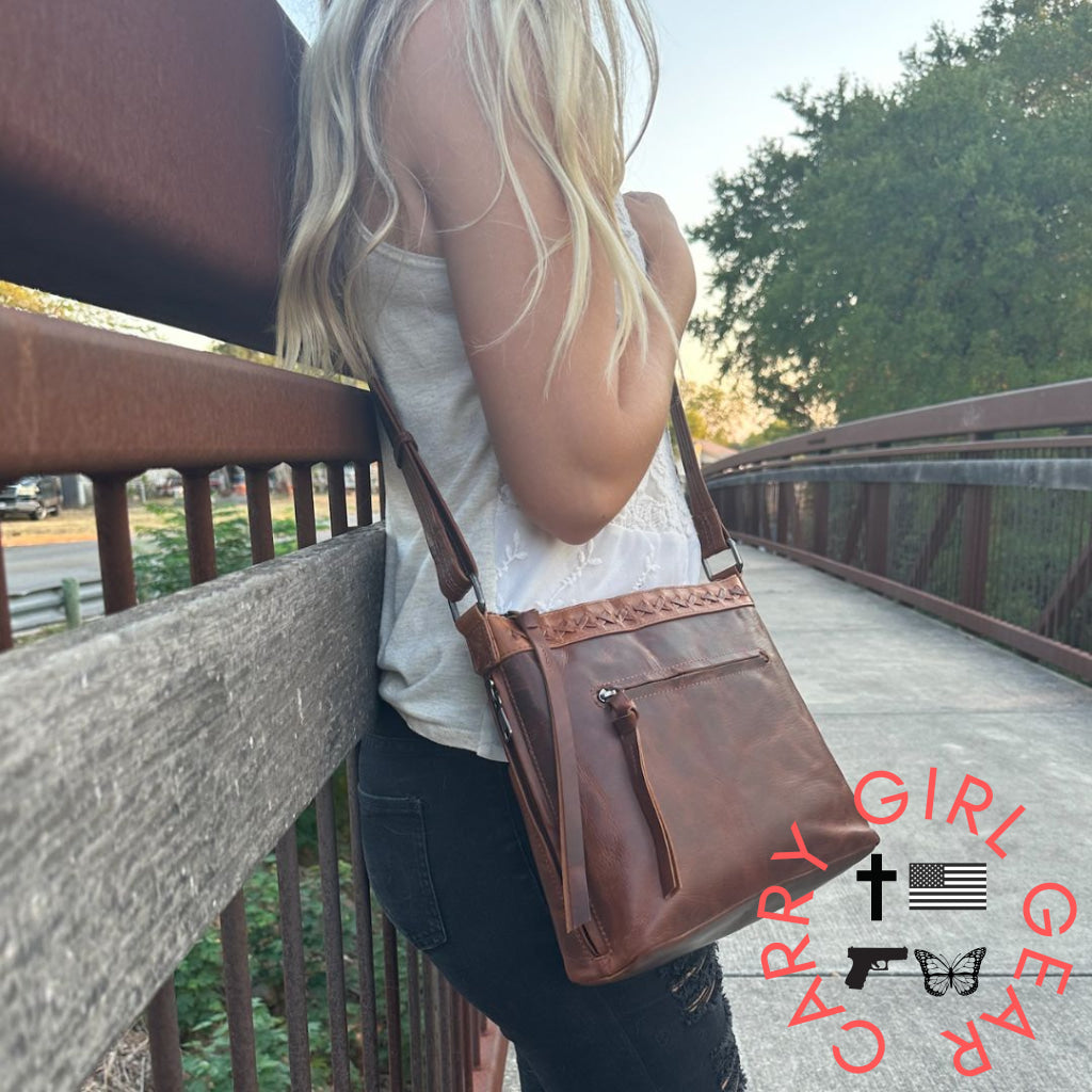 Concealed Carry Faith Leather Crossbody By Lady Conceal Bags