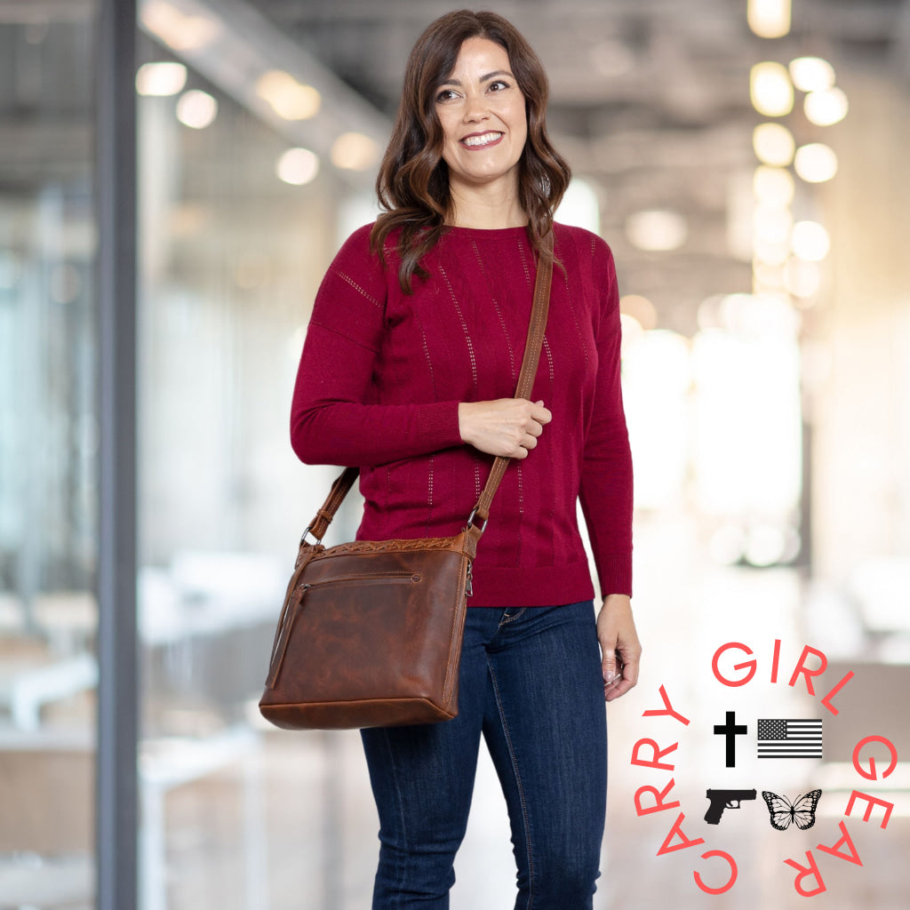 Concealed Carry Faith Leather Crossbody By Lady Conceal Bags