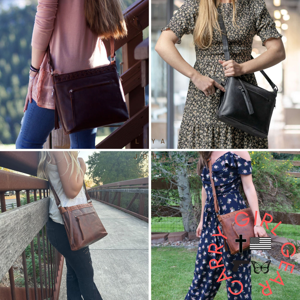 Concealed Carry Faith Leather Crossbody By Lady Conceal Bags