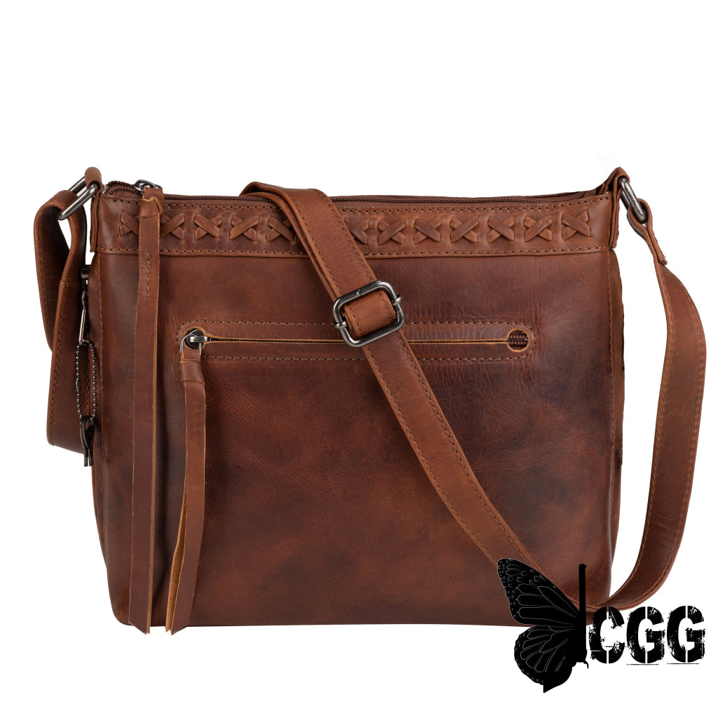 Concealed Carry Faith Leather Crossbody By Lady Conceal Cognac Bags