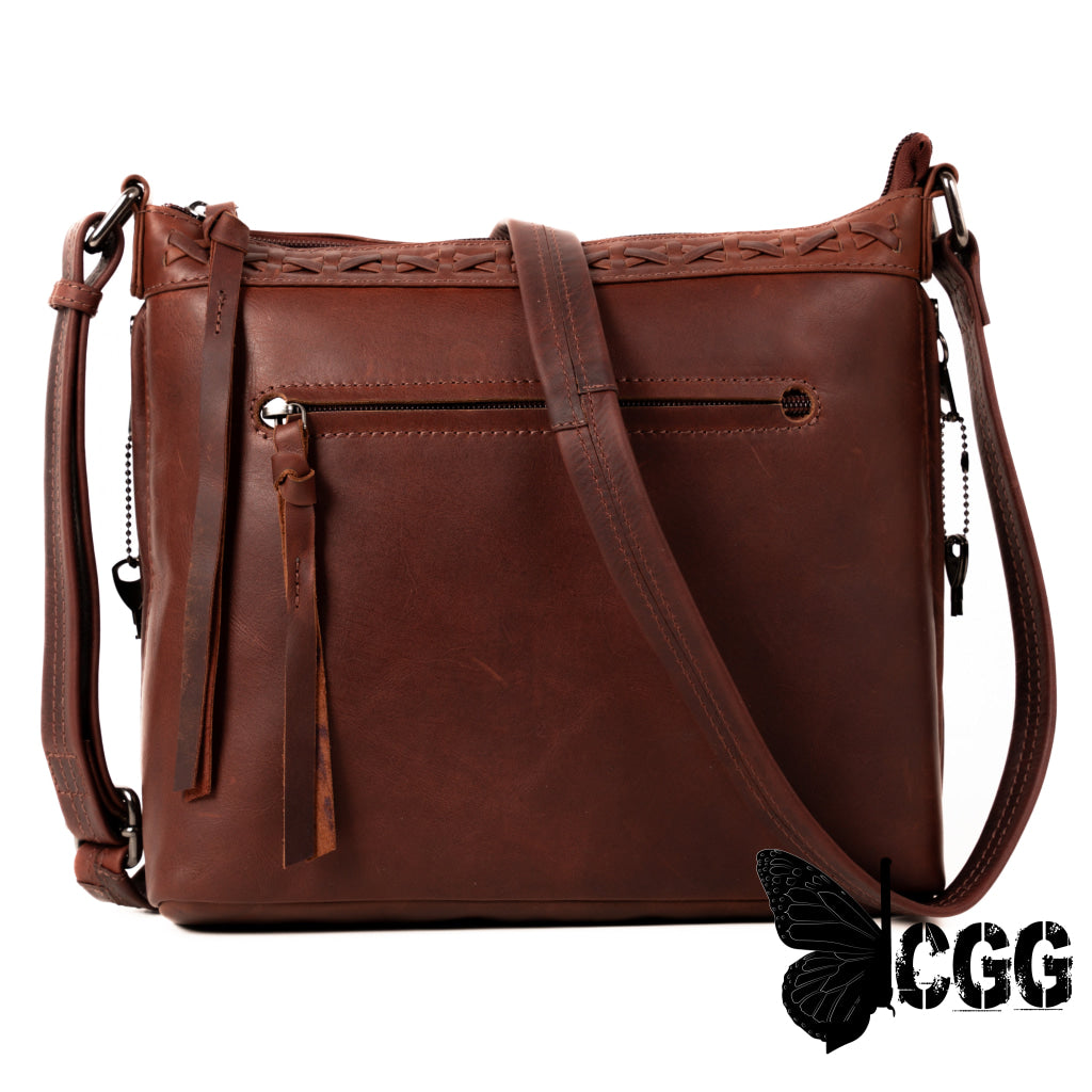 Concealed Carry Faith Leather Crossbody By Lady Conceal Dark Mahogany Bags