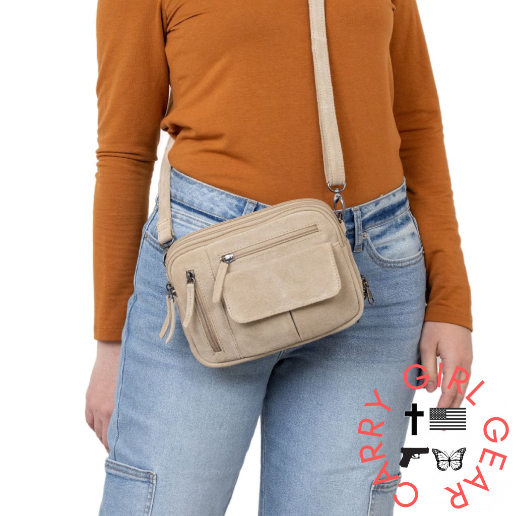 Concealed Carry Hadley Suede Crossbody By Lady Conceal Bags