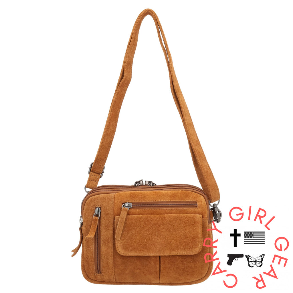 Concealed Carry Hadley Suede Crossbody By Lady Conceal Bags