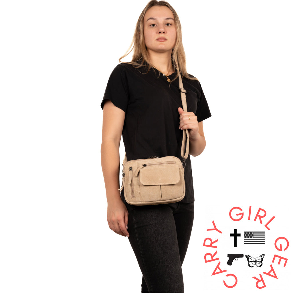 Concealed Carry Hadley Suede Crossbody By Lady Conceal Bags
