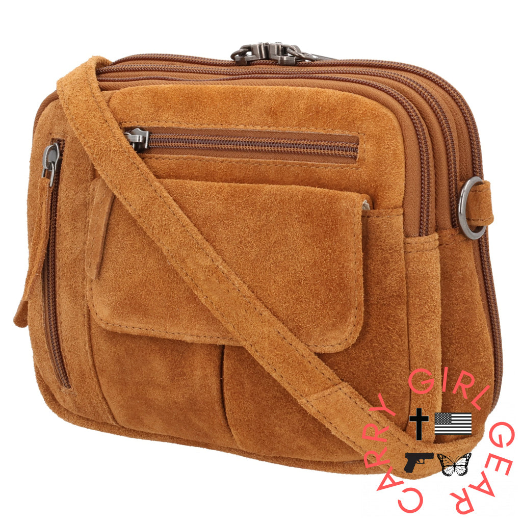 Concealed Carry Hadley Suede Crossbody By Lady Conceal Bags