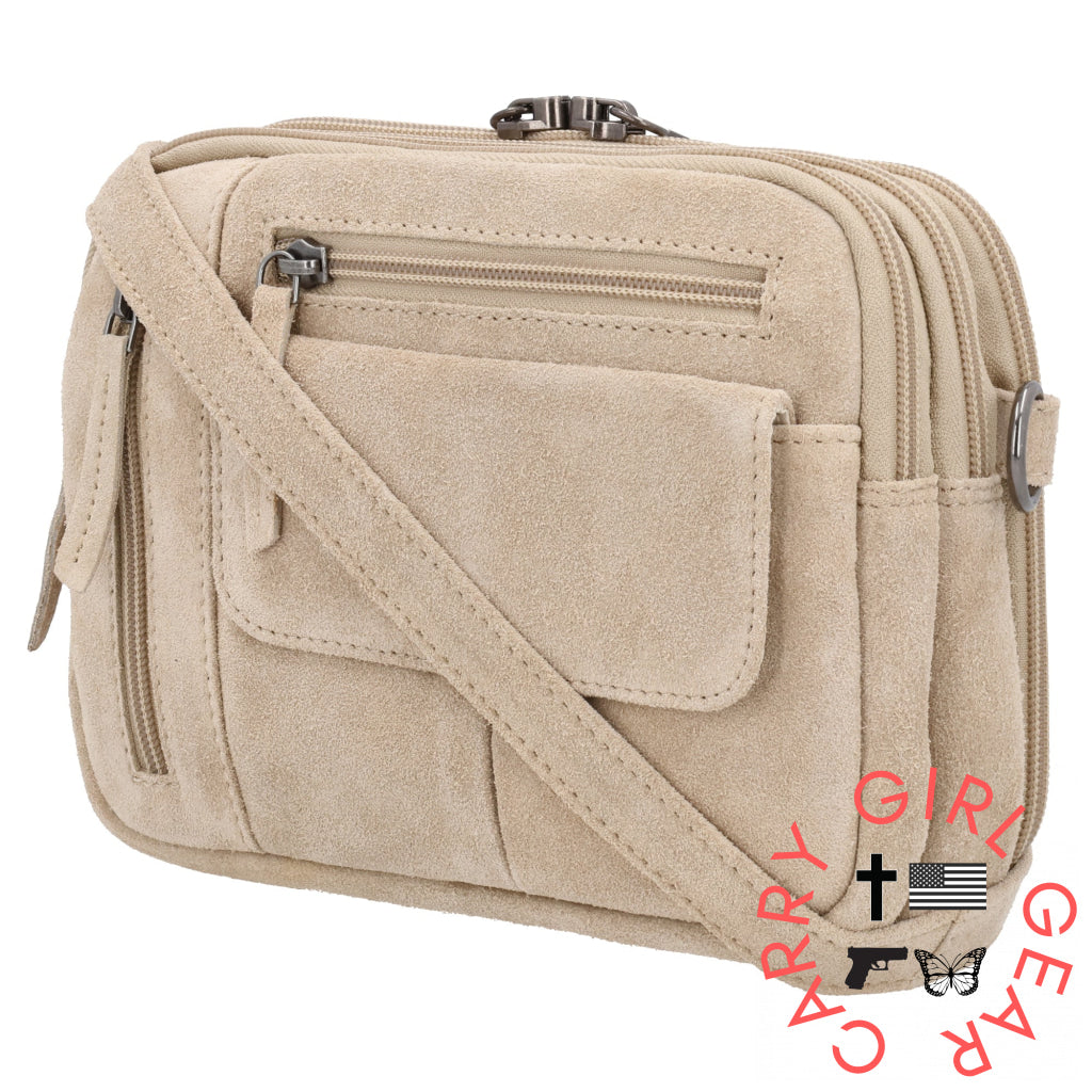 Concealed Carry Hadley Suede Crossbody By Lady Conceal Bags