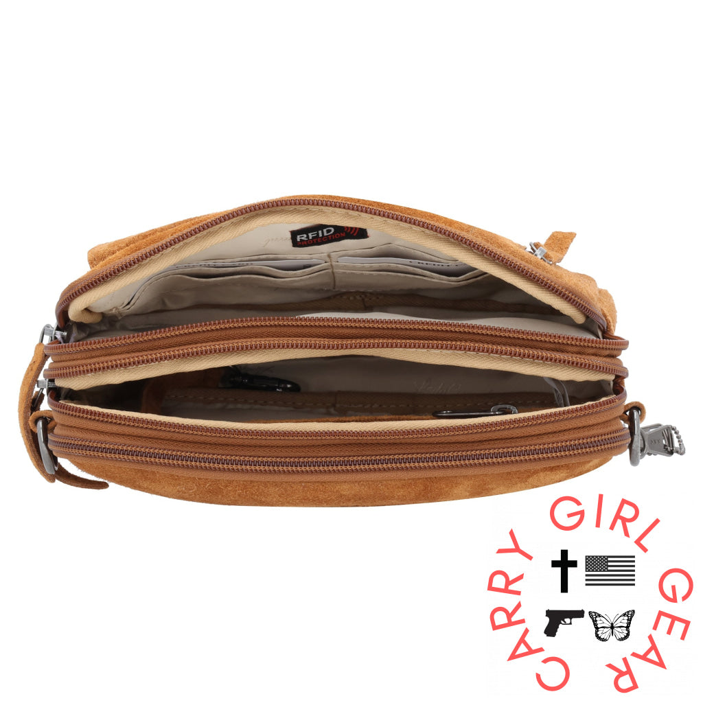Concealed Carry Hadley Suede Crossbody By Lady Conceal Bags