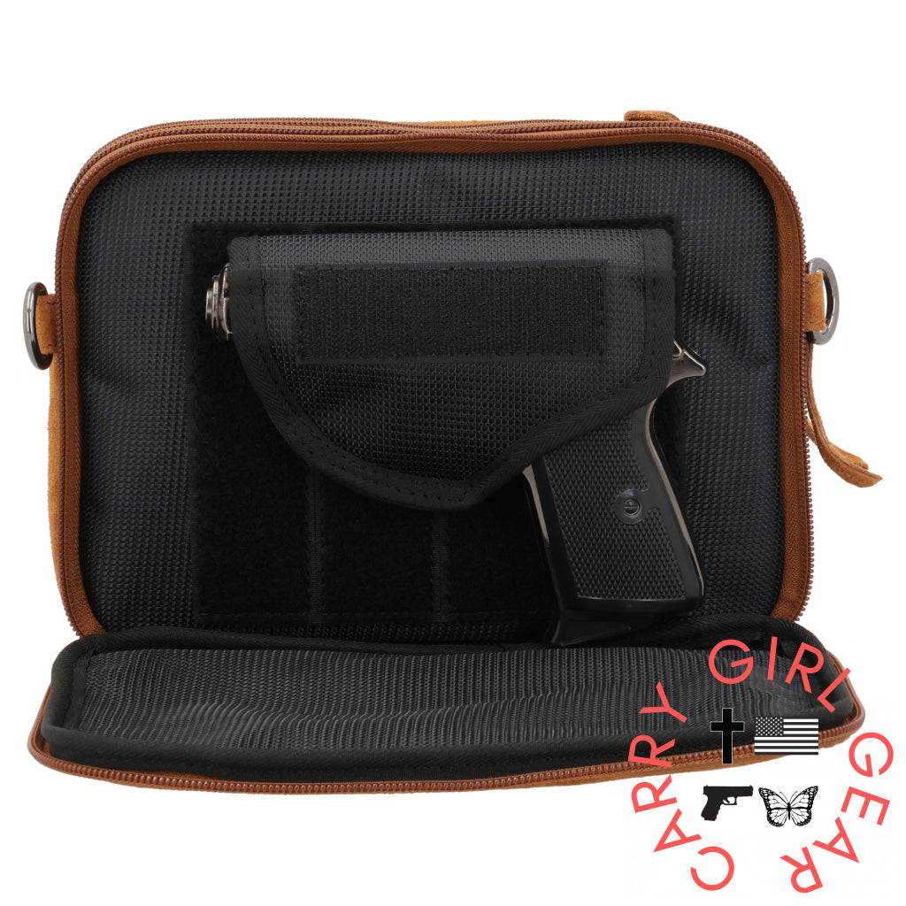 Concealed Carry Hadley Suede Crossbody By Lady Conceal Bags