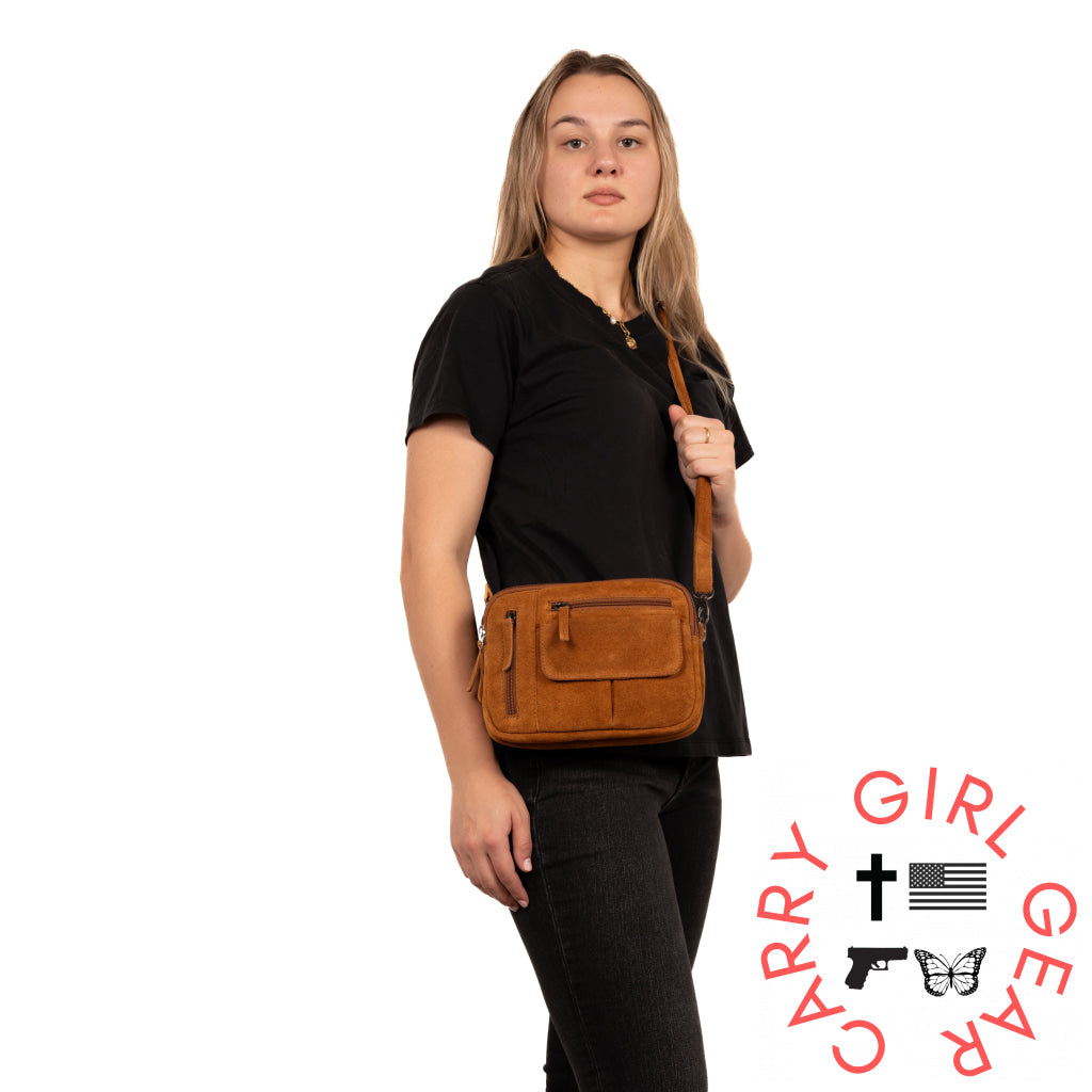 Concealed Carry Hadley Suede Crossbody By Lady Conceal Bags