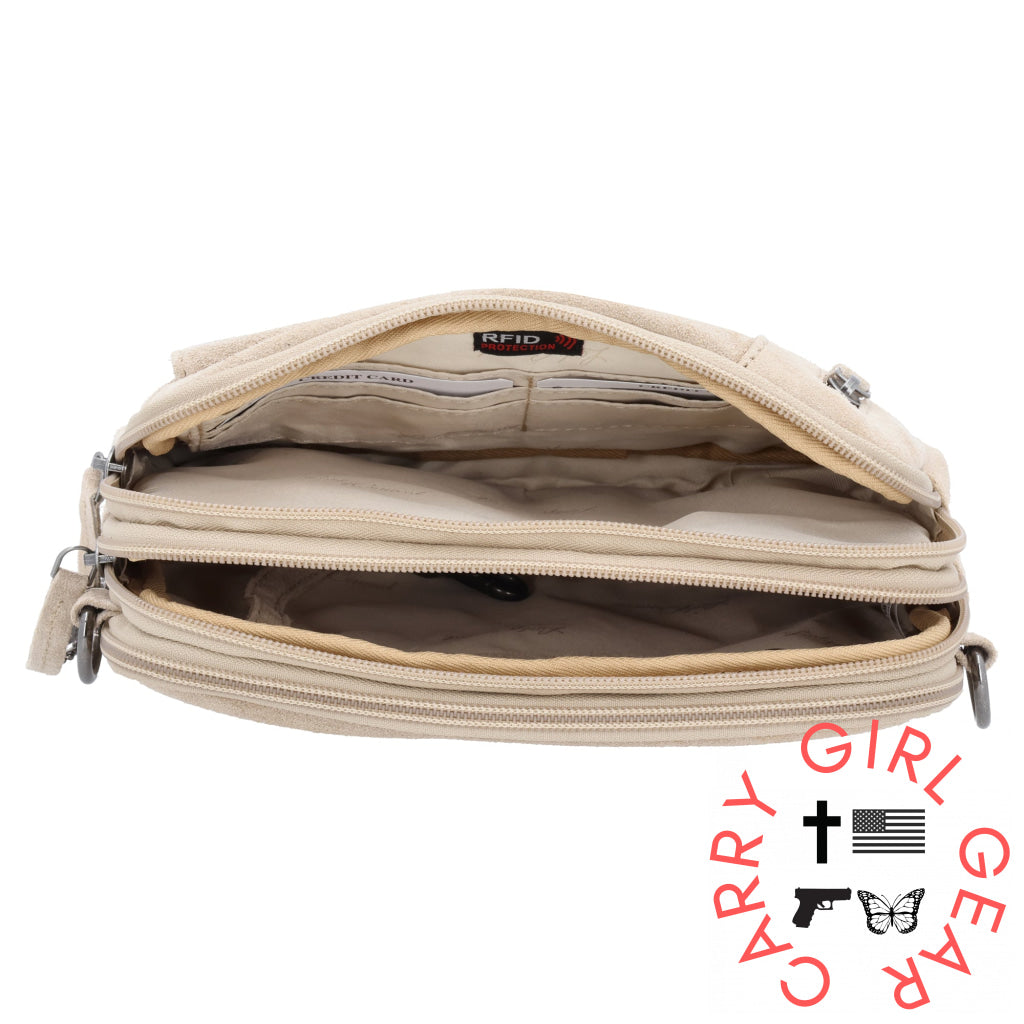 Concealed Carry Hadley Suede Crossbody By Lady Conceal Bags