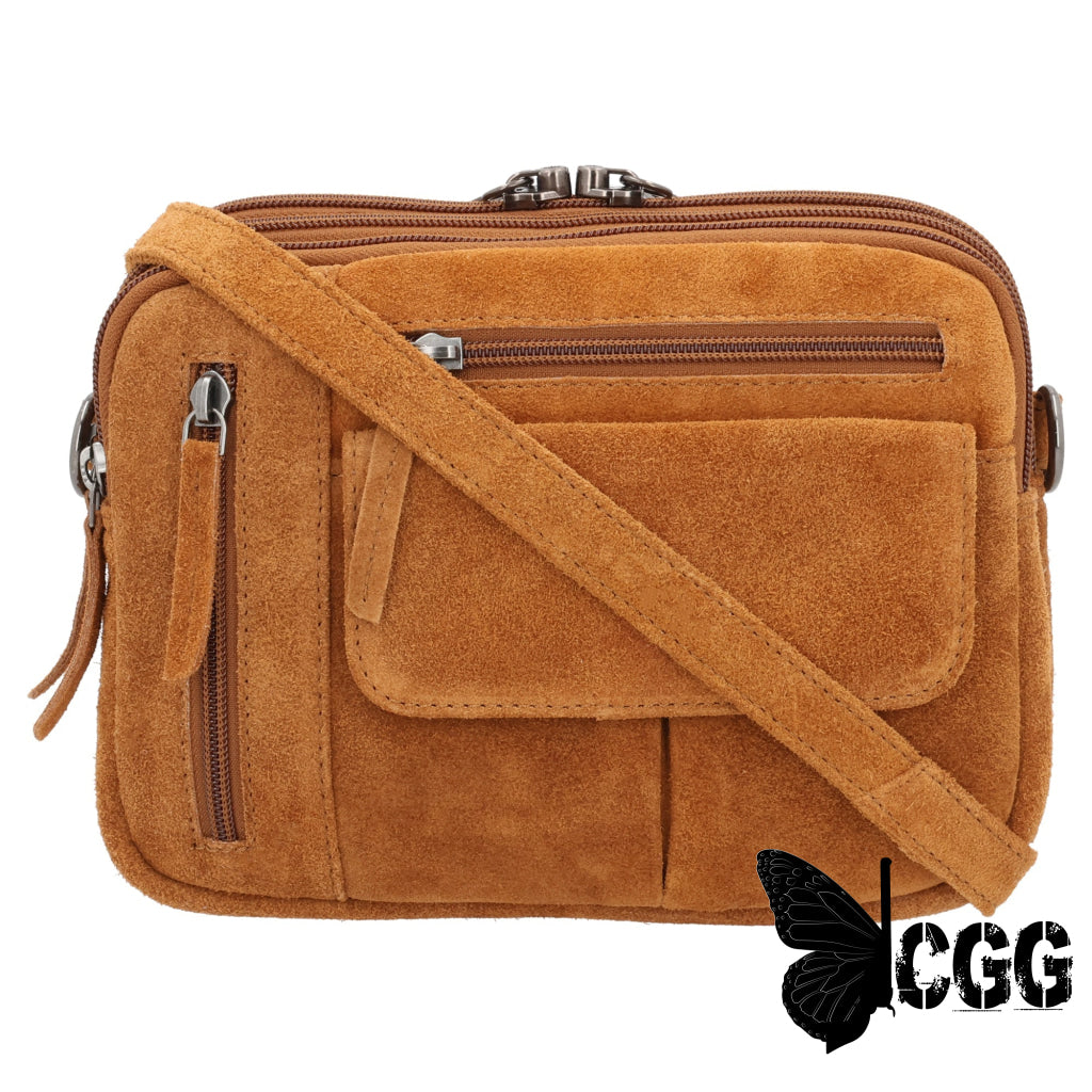 Concealed Carry Hadley Suede Crossbody By Lady Conceal Chestnut Bags