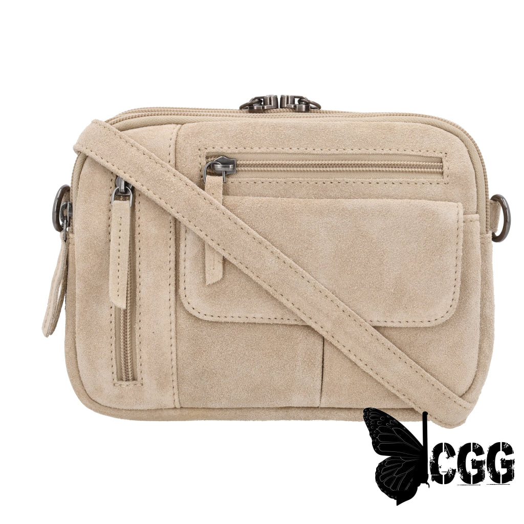 Concealed Carry Hadley Suede Crossbody By Lady Conceal Sand Bags