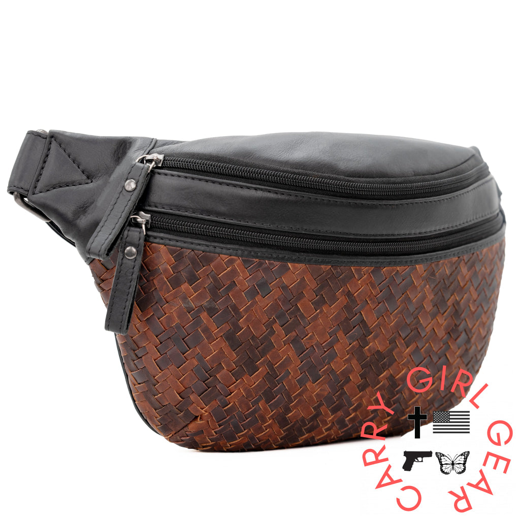 Concealed Carry Haisley Woven Magnetic Leather Sling by Lady Conceal