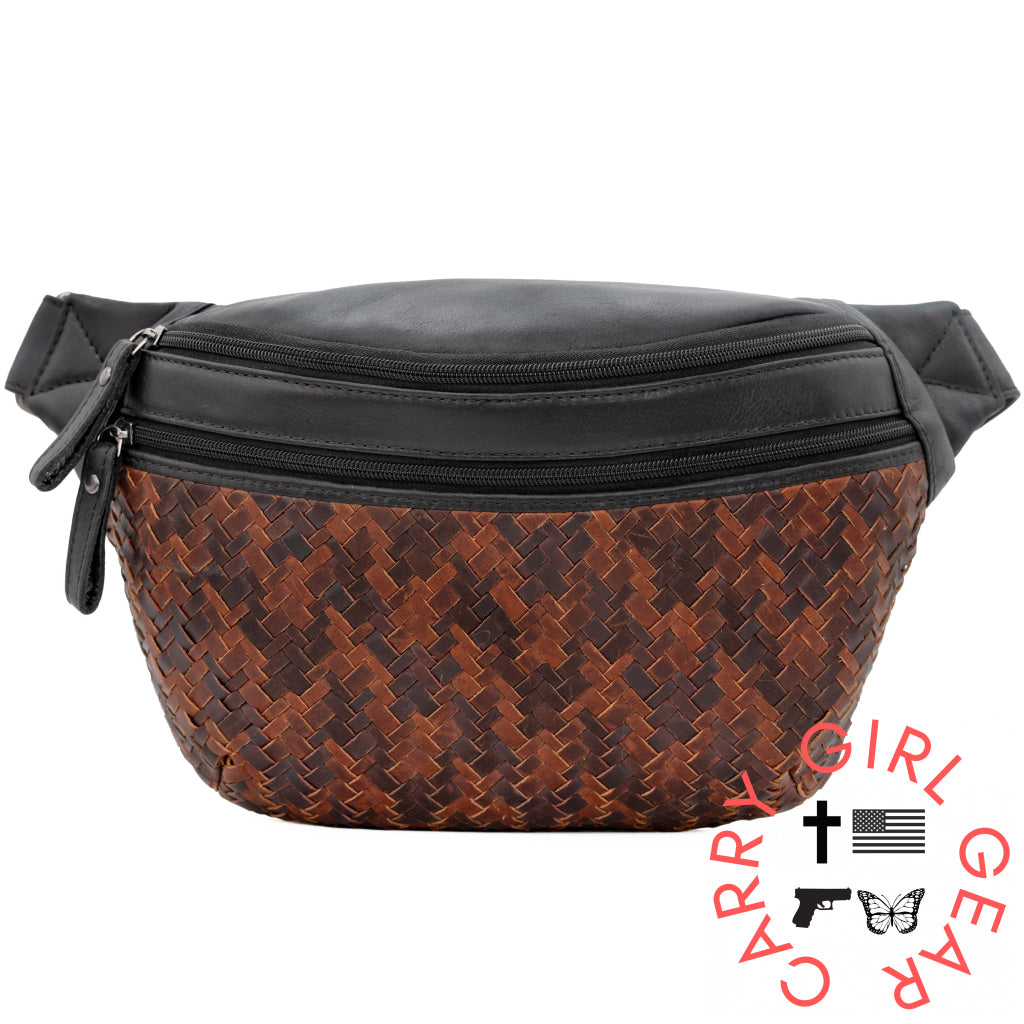 Concealed Carry Haisley Woven Magnetic Leather Sling by Lady Conceal