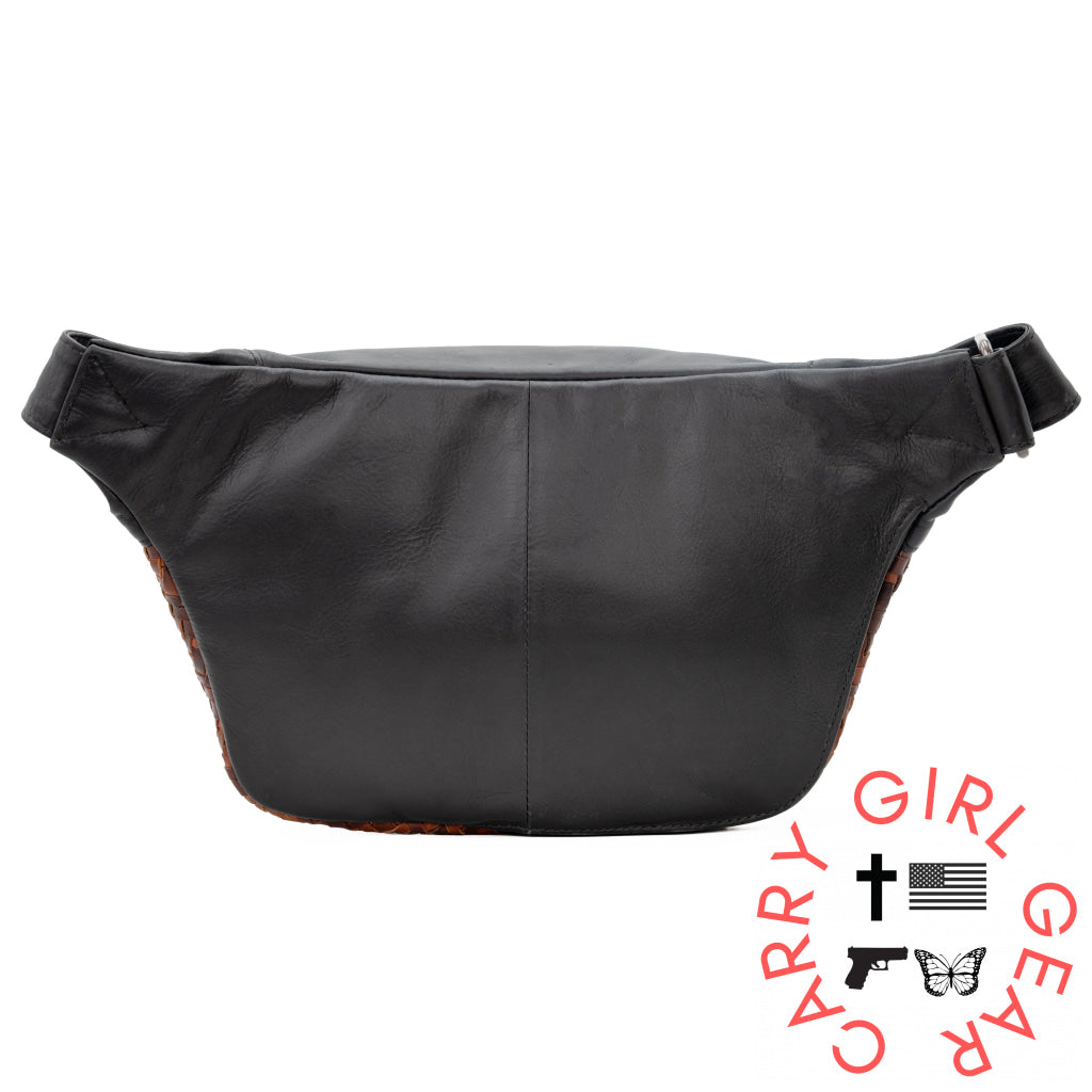 Concealed Carry Haisley Woven Magnetic Leather Sling by Lady Conceal