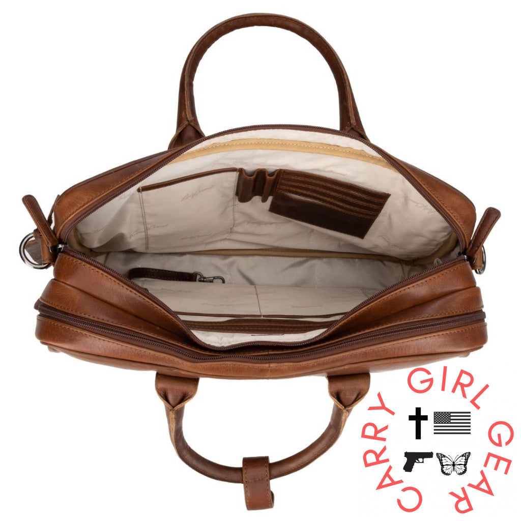 Concealed Carry Hayden Leather Computer Briefcase With Rfid Organizer