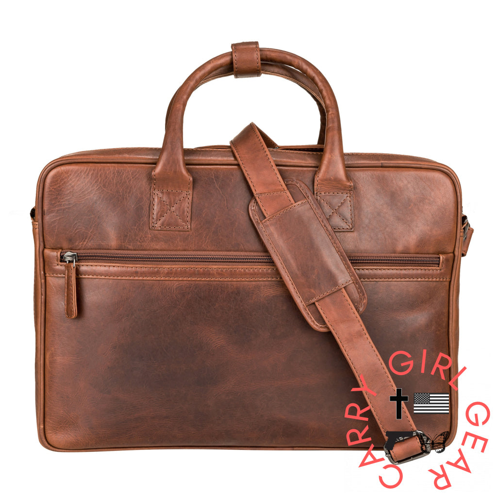 Concealed Carry Hayden Leather Computer Briefcase With Rfid Organizer