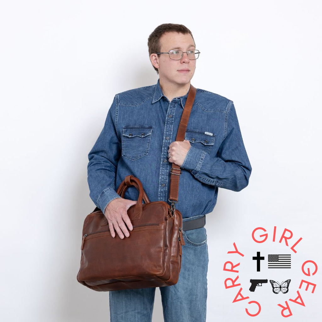 Concealed Carry Hayden Leather Computer Briefcase With Rfid Organizer