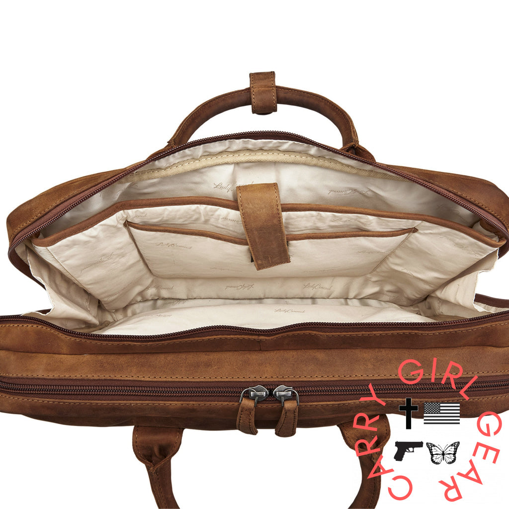 Concealed Carry Hayden Leather Computer Briefcase With Rfid Organizer